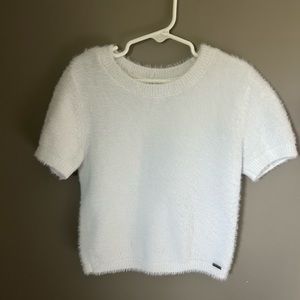 Adorable fuzzy white sweater